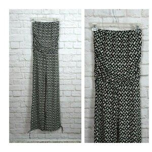 💰3/$25 SUZY SHIER Jumpsuit Strapless Printed Chic Sleek XS